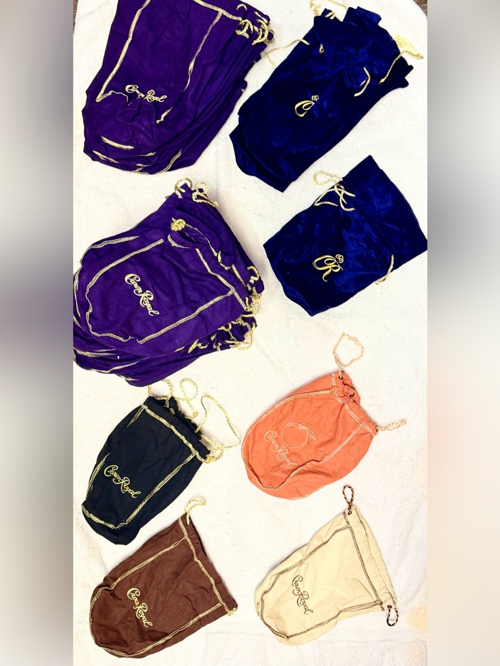 73 Crown Royal Cloth Bags | variety of sizes